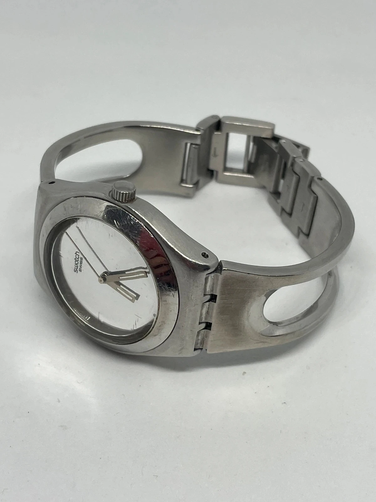 Swatch Irony V8 roestvrij staal met minimalistische zilveren wijzerplaat – vintage jaren 90 – photo 10